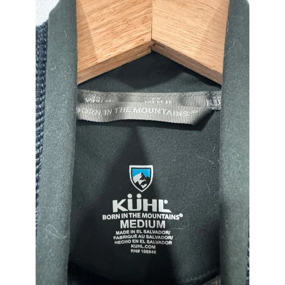 Kuhl Interceptr Quarter Zip Pullover Fleece Mens Large Black Blue Sweater